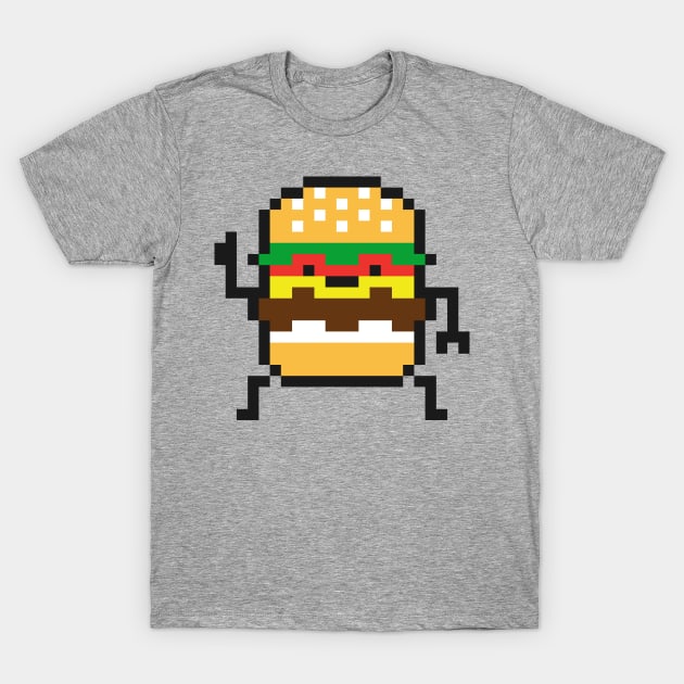 8 Bit Burger T-Shirt by AlbyLetoy